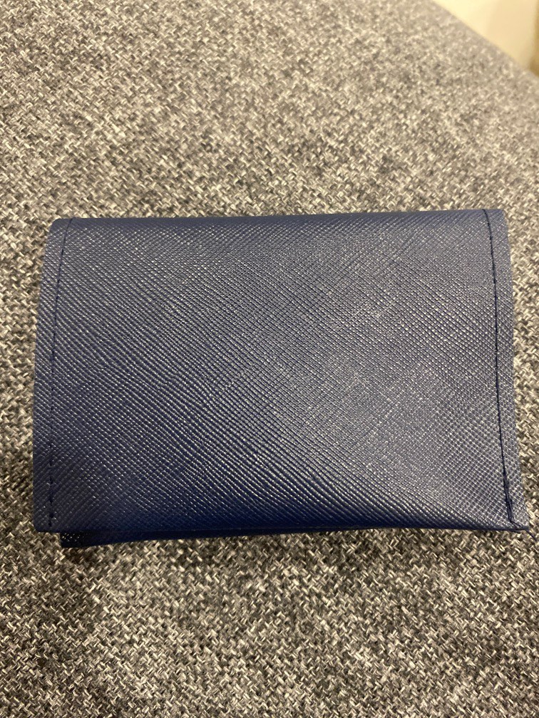 Navy Blue Leather Card Holder, Men's Fashion, Watches & Accessories