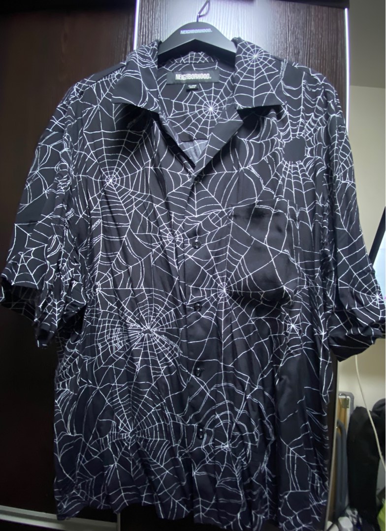 Neighborhood spiderweb Hawaiian shirt, 名牌, 服裝- Carousell