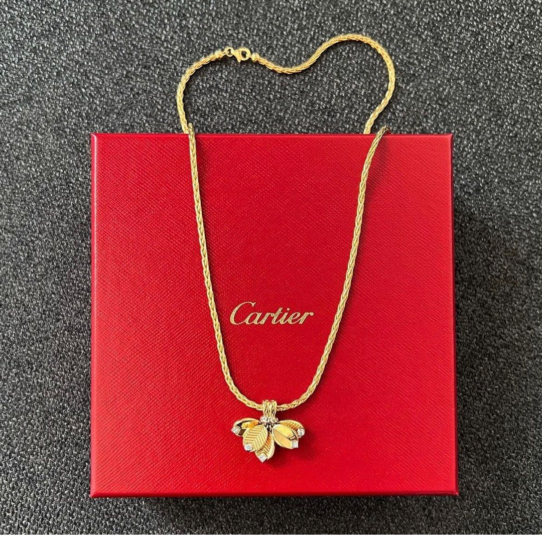 NEW Cartier Grain de Caf Necklace Yellow gold White gold Diamonds