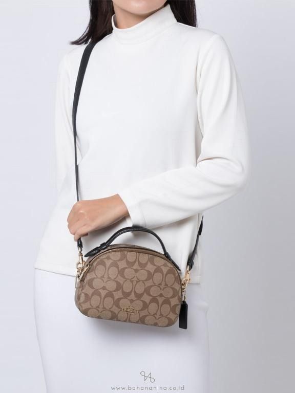 New Coach Original Brown Signature Black Collection SERENA SATCHEL