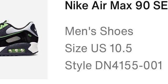 Air max on sale 90 size chart