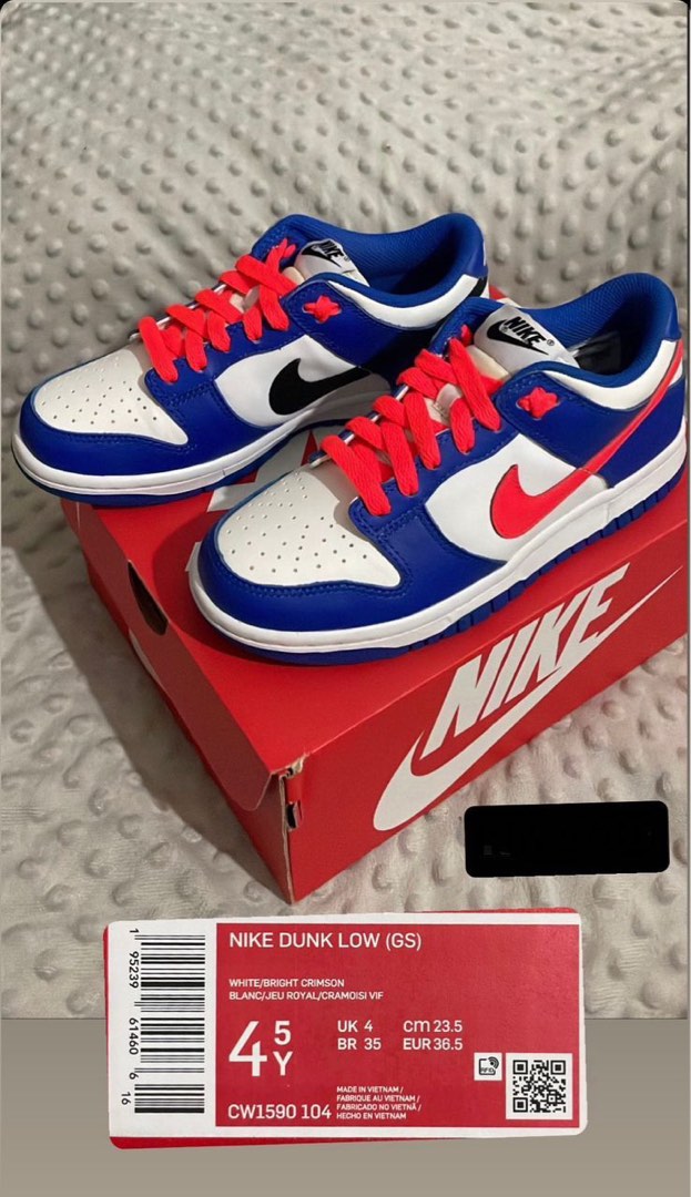 nike dunk low bright crimson game royal