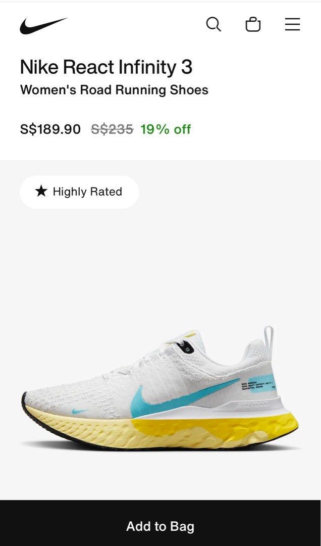 Nike React Infinity 3 Women s Luxury Sneakers Footwear on