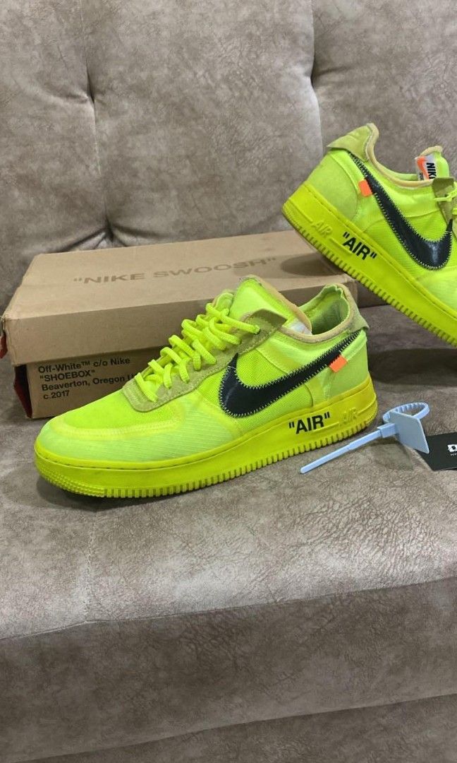 OFF WHITE X AIR FORCE 1 VOLT ⚡️, Luxury, Sneakers & Footwear on
