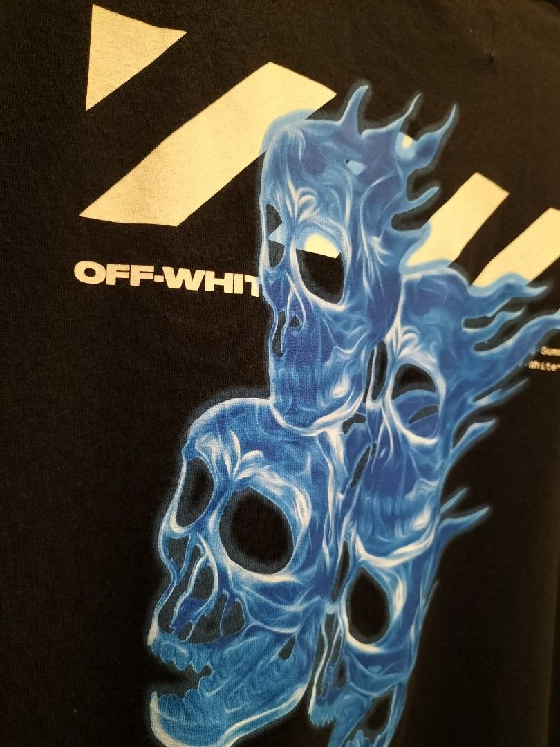 Off white discount diagonal skulls tee