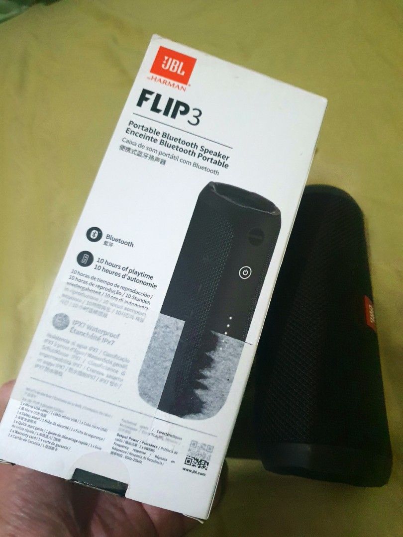 Jbl flip 3 stealth waterproof portable bluetooth 2025 speaker
