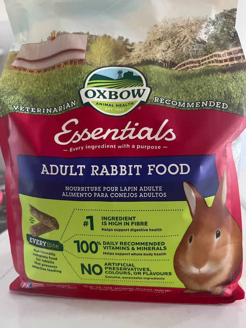 Oxbow essentials adult rabbit food, Pet Supplies, Pet Food on Carousell