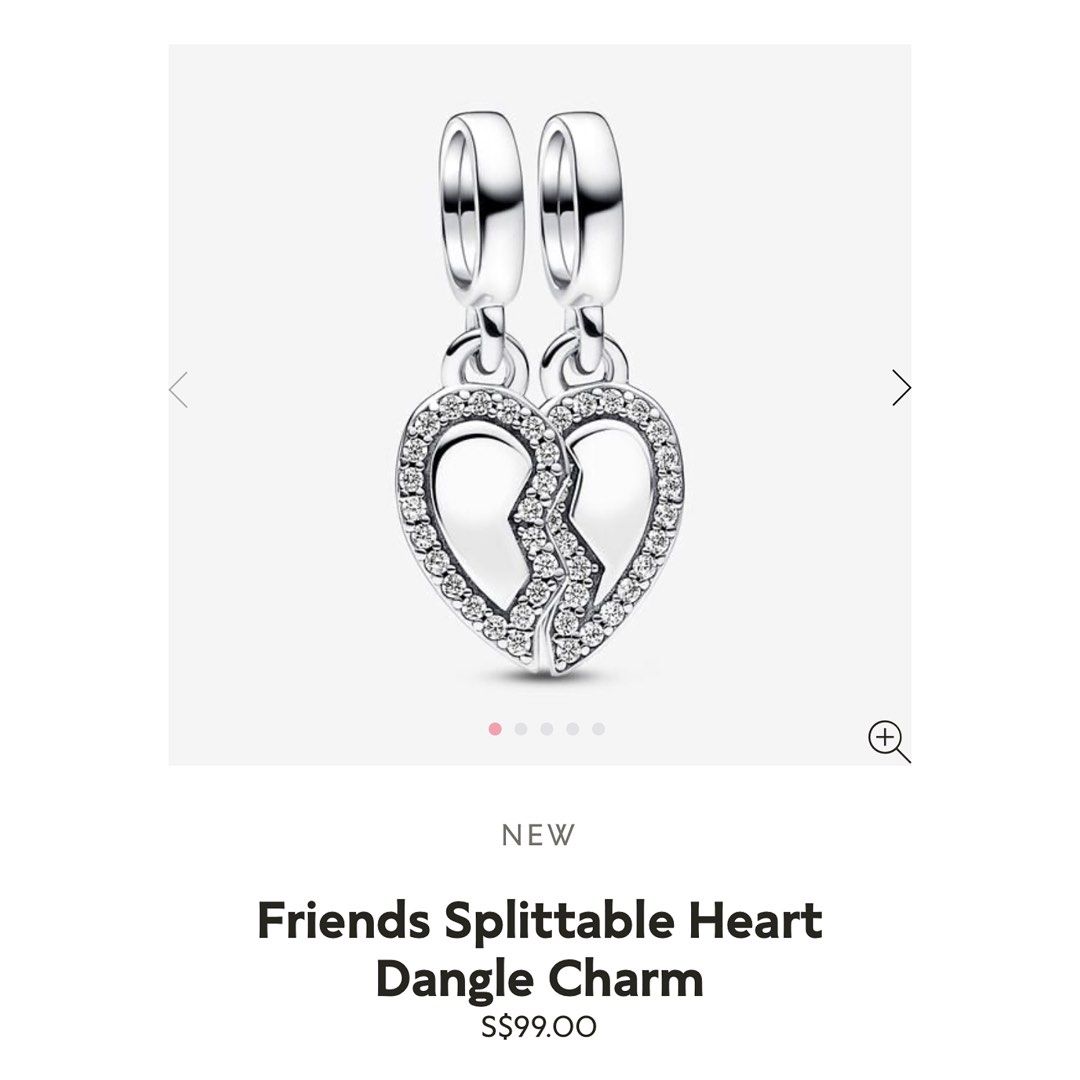 Pandora Friends Splittable Heart Dangle Charm