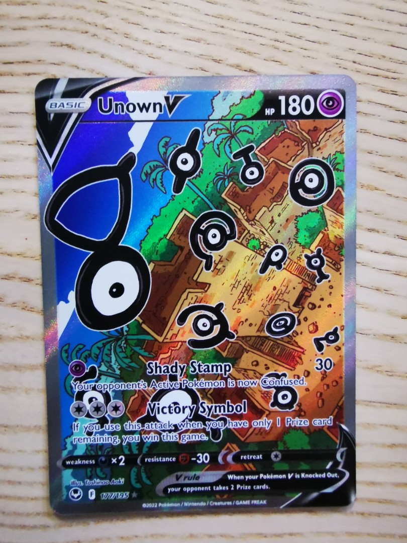 Auction Prices Realized Tcg Cards 2022 Pokemon Sword & Shield Silver  Tempest Full Art/Unown V