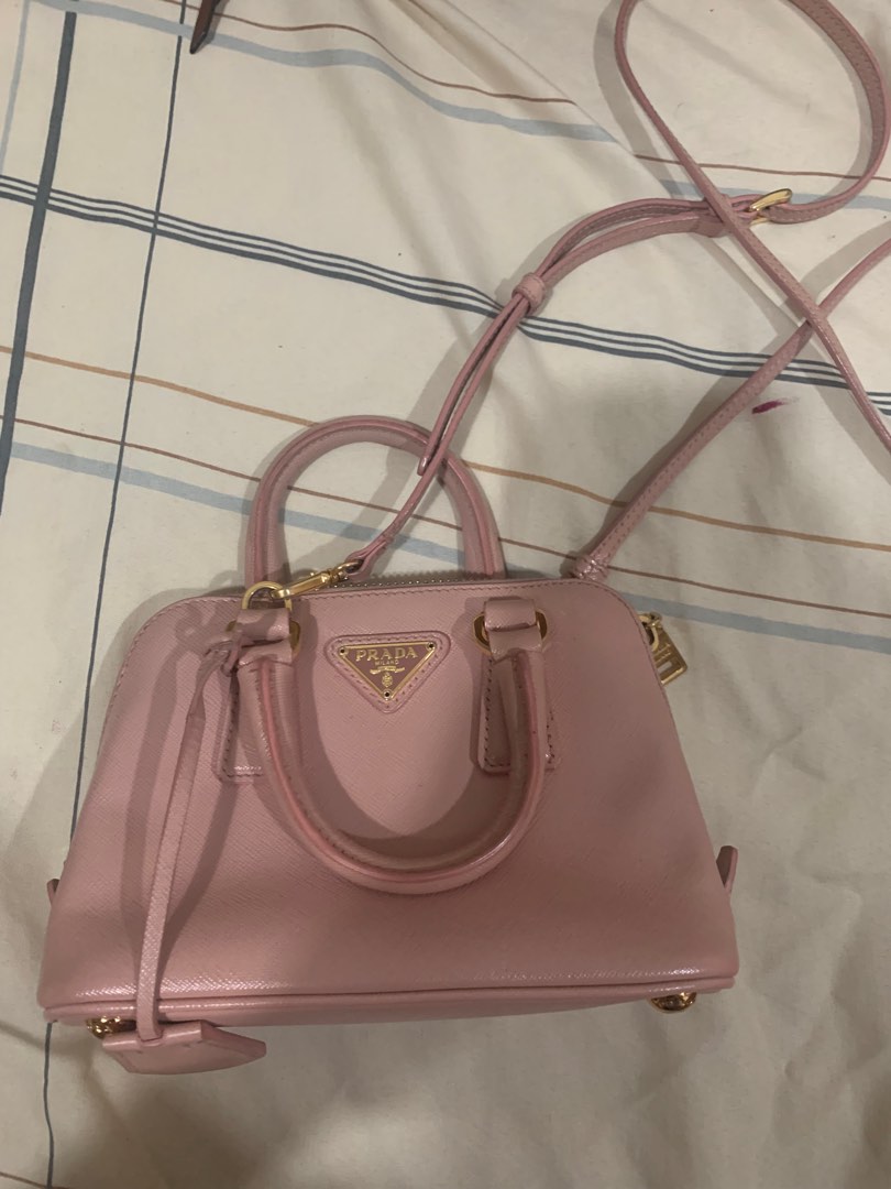 Pink Prada Small Saffiano Lux Promenade Satchel