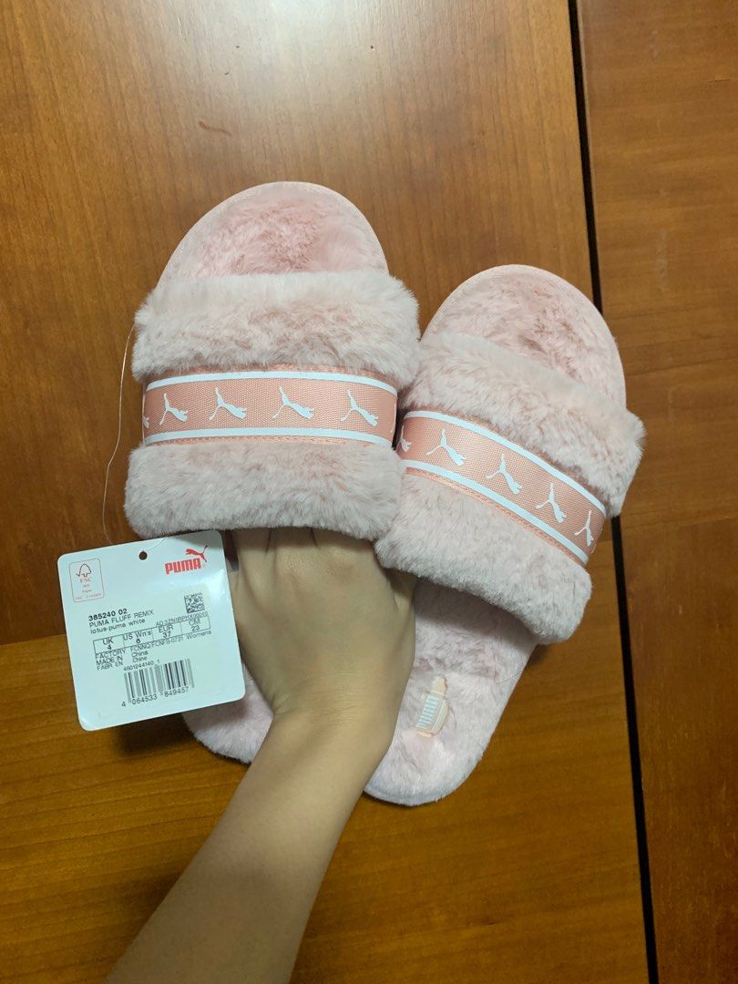 Puma fuzzy cheap slippers