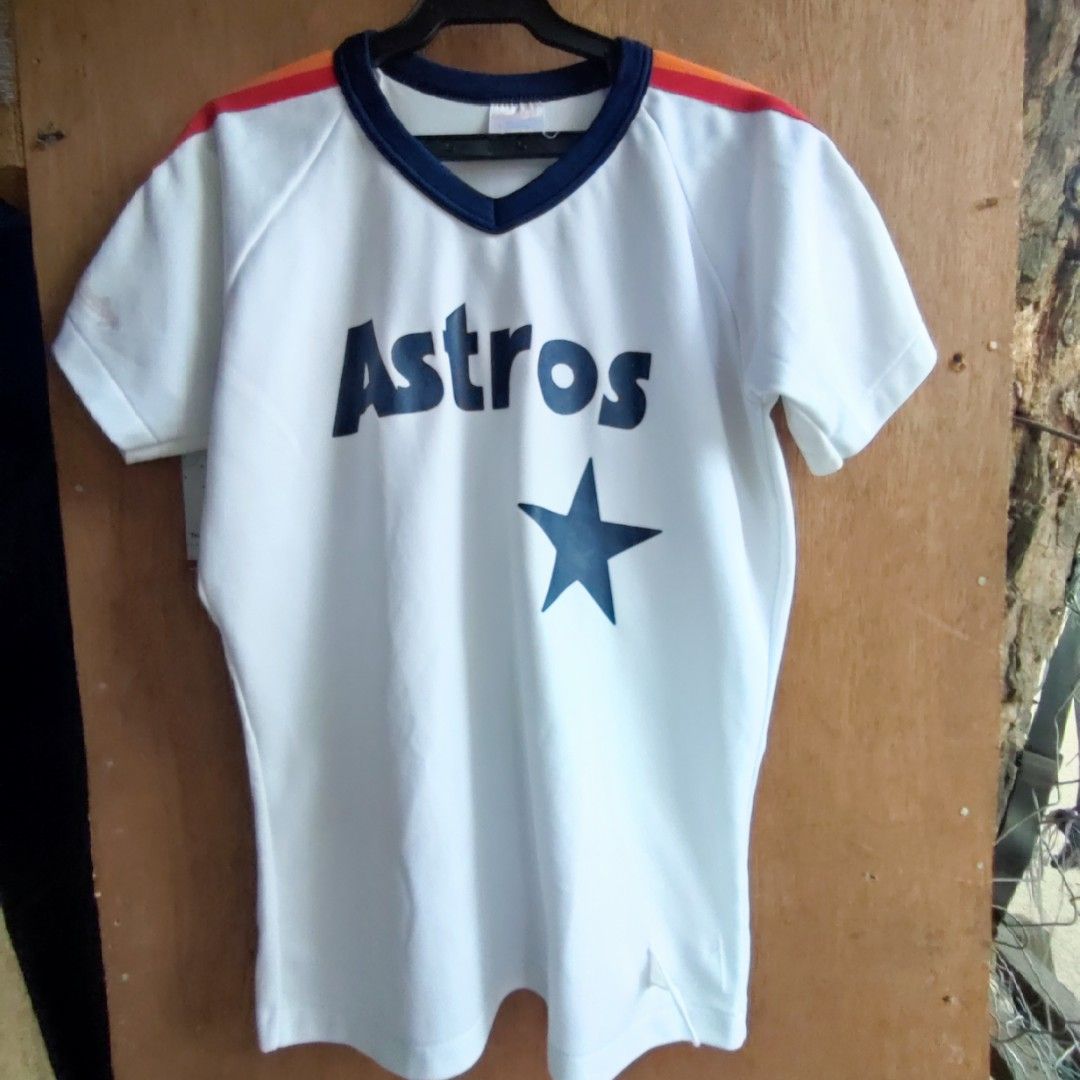 VTG Houston Astros 90s Pinstripe USA Made Ringer Jersey Shirt XL FITS  SMALLER