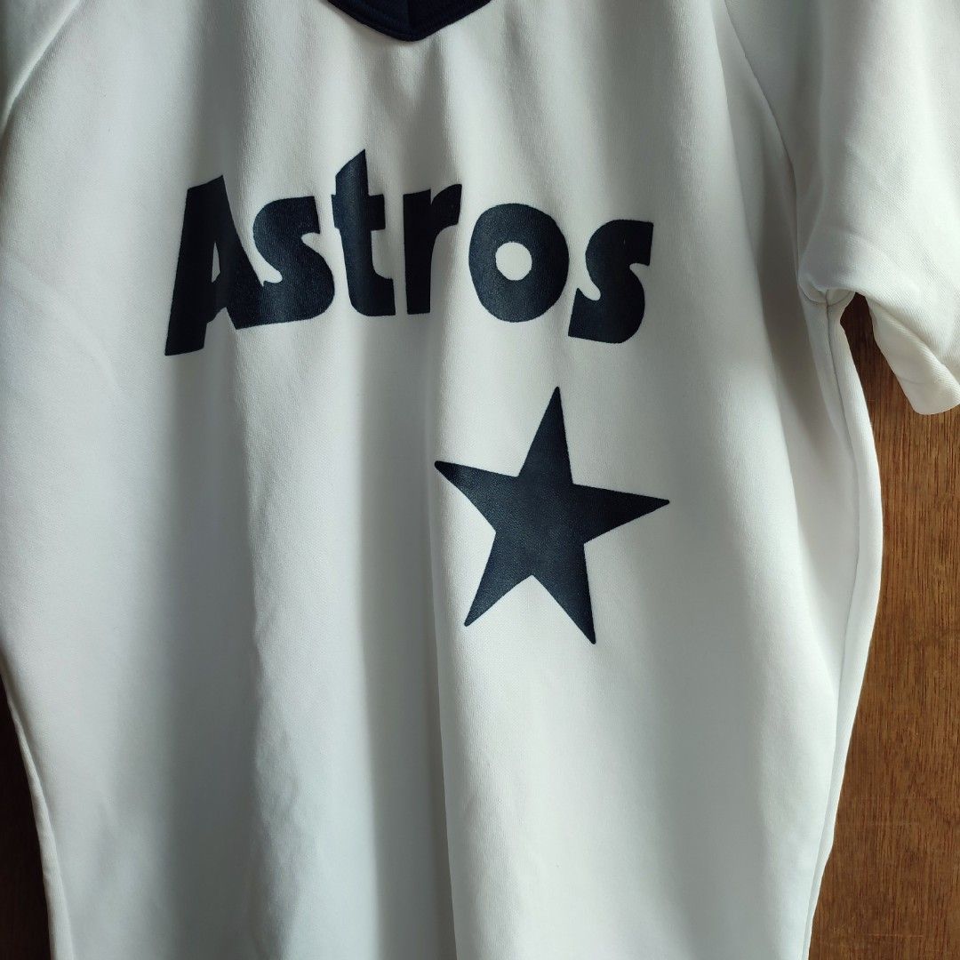 VTG Houston Astros 90s Pinstripe USA Made Ringer Jersey Shirt XL FITS  SMALLER