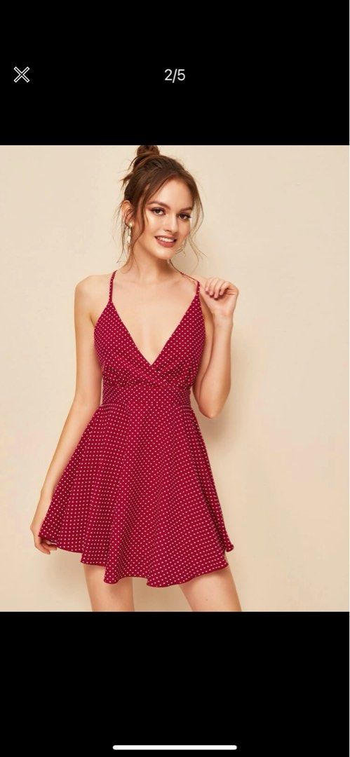 Red polka dot skater sale dress