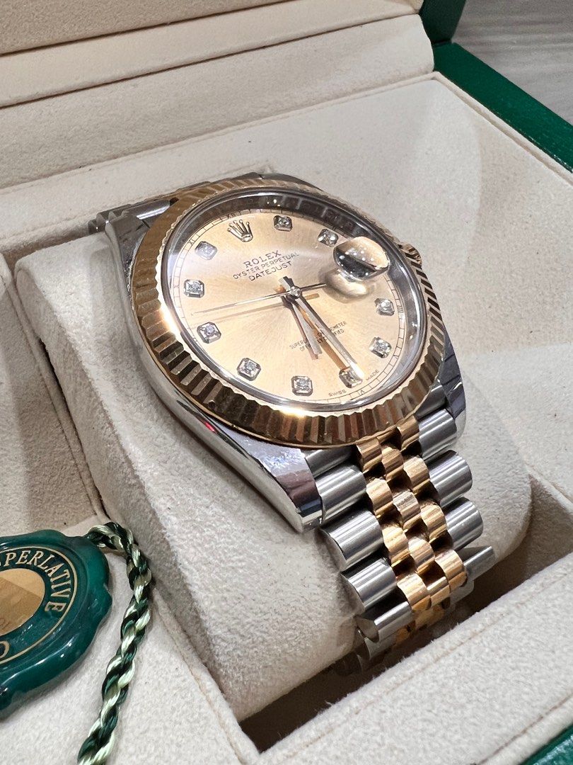 Rolex datejust discount 41 champagne diamond
