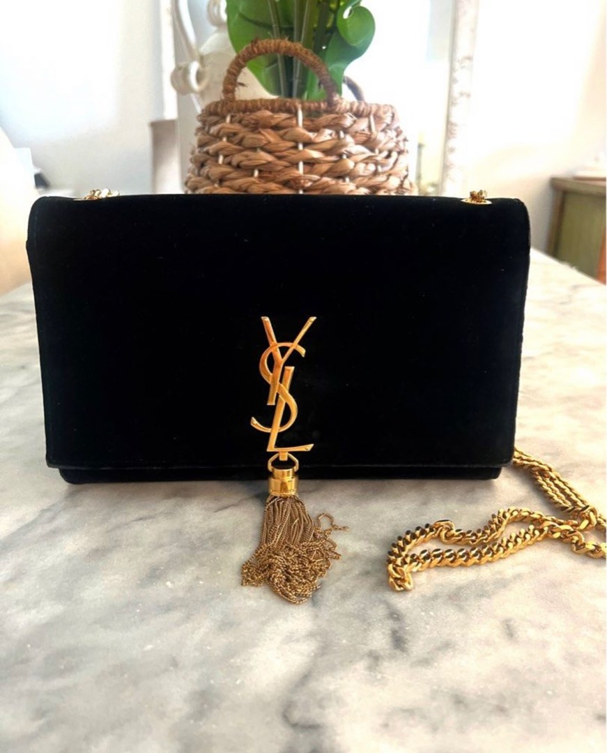 Saint Laurent Black Velvet with gold hardware
