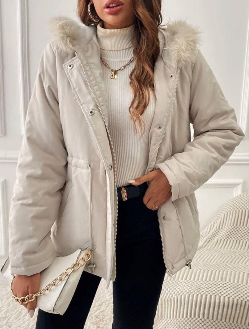White cheap parka women