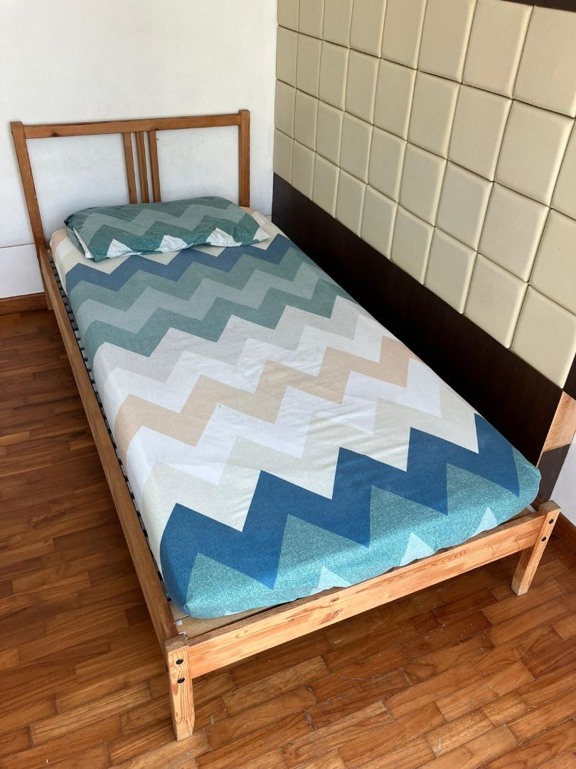 Single size Ikea bed frame with mattress (Moving out sale 