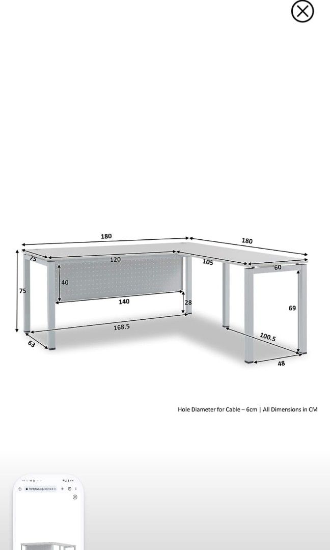 Study table (Category: Tables & Sets) located in Singapore. Submitted by niceriver (Listing ID 1251426260, Image 1). Description: .