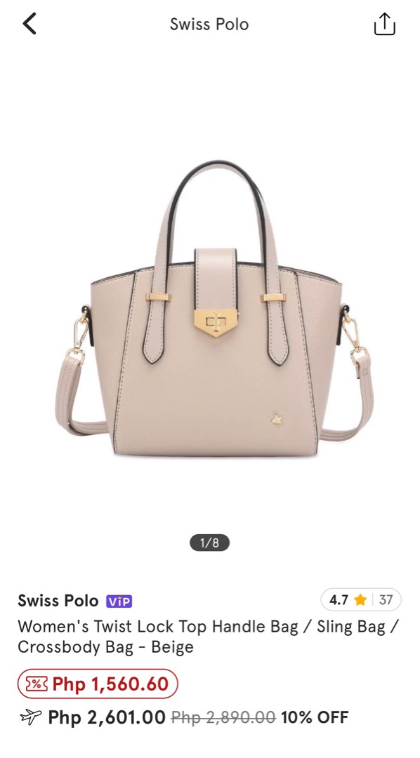 Polo fashion bag lock top
