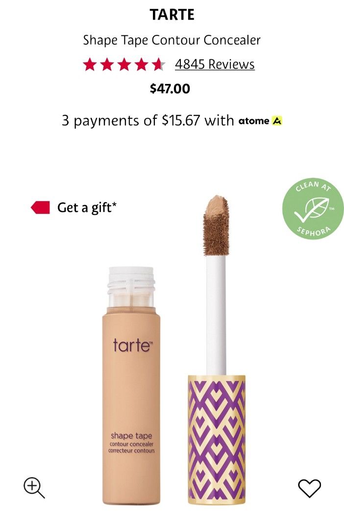 Tarte shape tape concealer, Beauty & Personal Care, Face, Makeup on