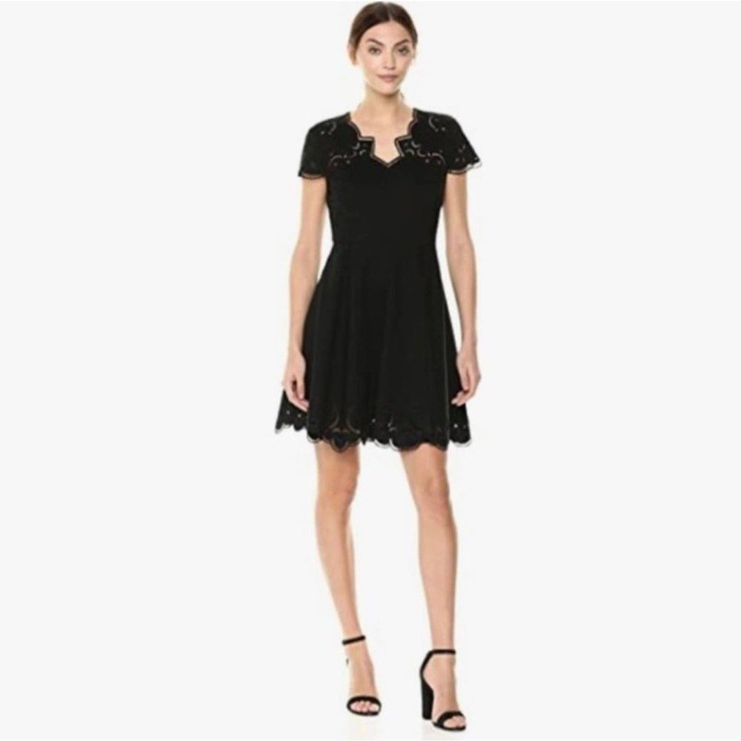 Ted baker black cheap embroidered dress