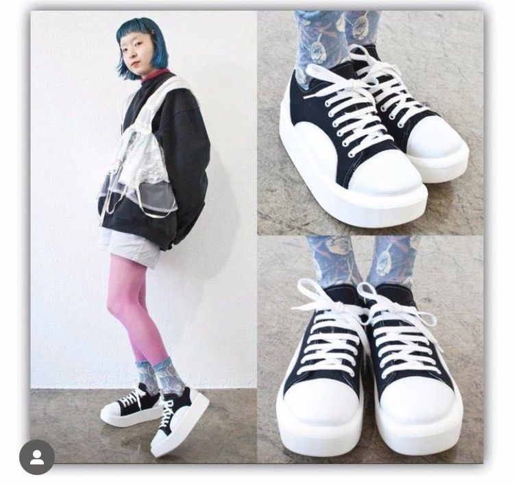 連盒］Tokyo Bopper 874 黑白色厚底鞋black and white platform shoes