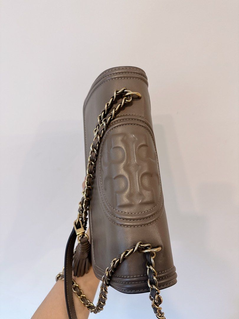 Tory Burch Fleming Convertible in Silver Maple, Barang Mewah, Tas