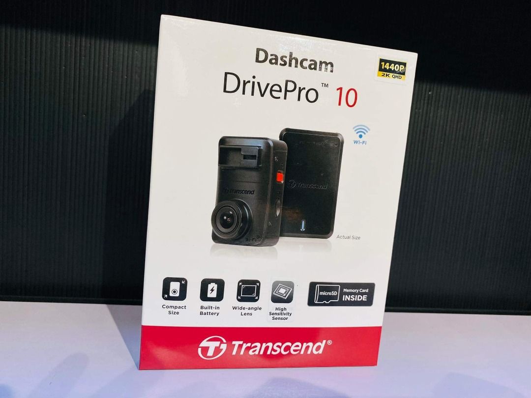 Transcend TS-DP10A-32G DrivePro 10 QHD 2K 1440p Dash Camera with 140 Degree  Viewing Angle, Night Vision and 32GB Built-in Memory