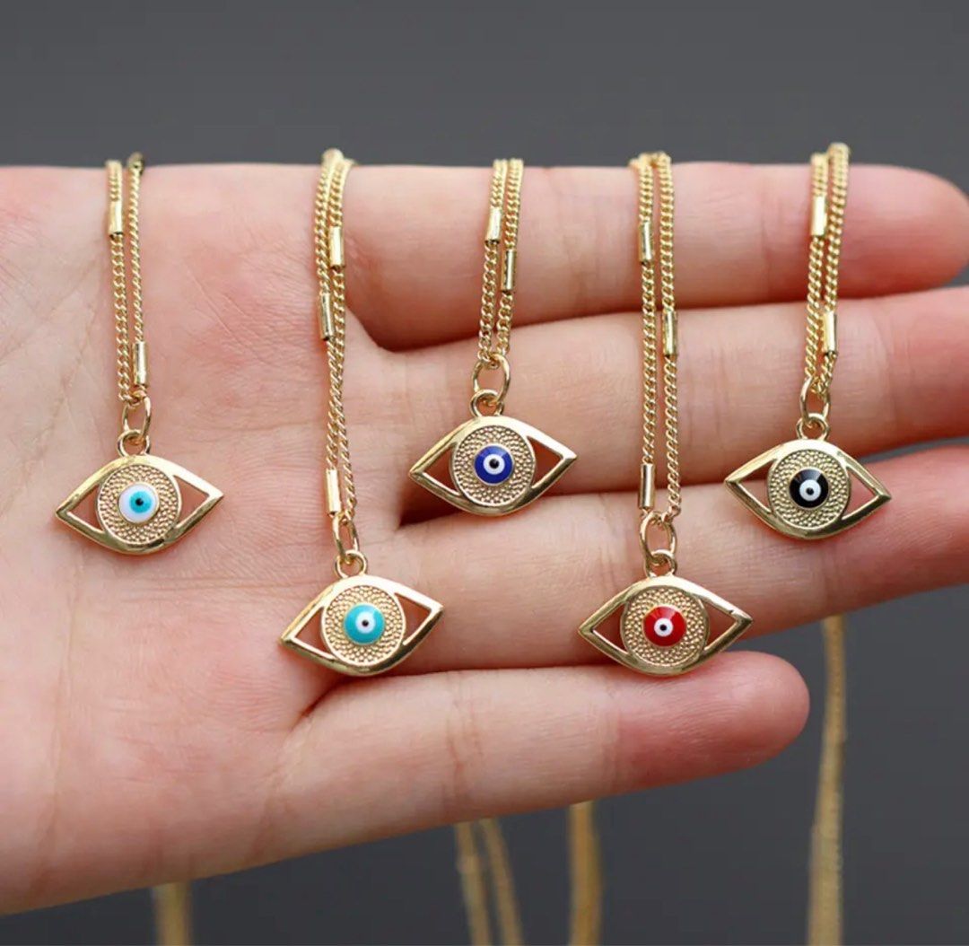 Gold turkish 2024 eye necklace