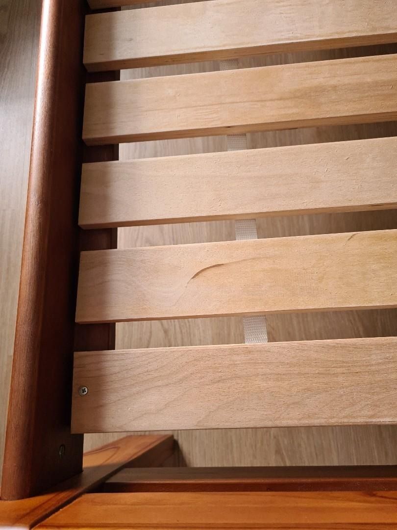 Scanteak single bed frame with plywood board, Furniture & Home Living