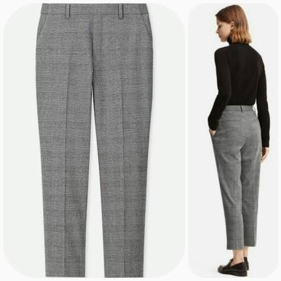 Uniqlo Ankle Tartan Pants M Fesyen Wanita Pakaian Wanita Bawahan di Carousell