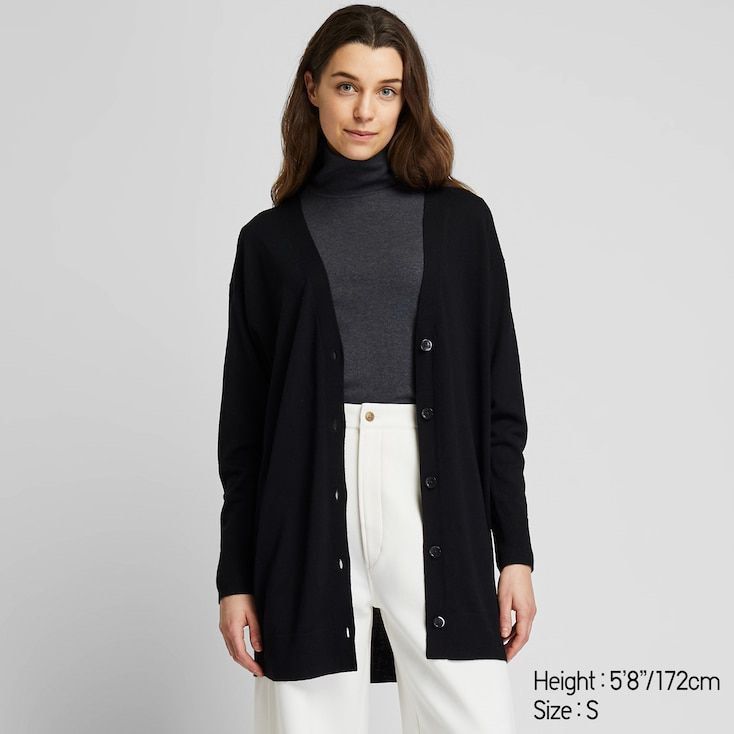 Uniqlo merino top wool cardigan