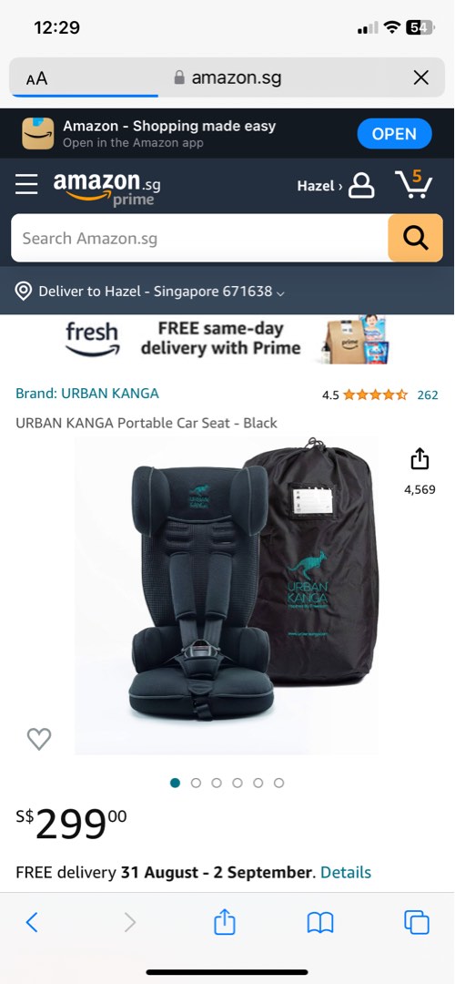 Urban Kanga Car Seat Babies Kids Going Out Car Seats on Carousell