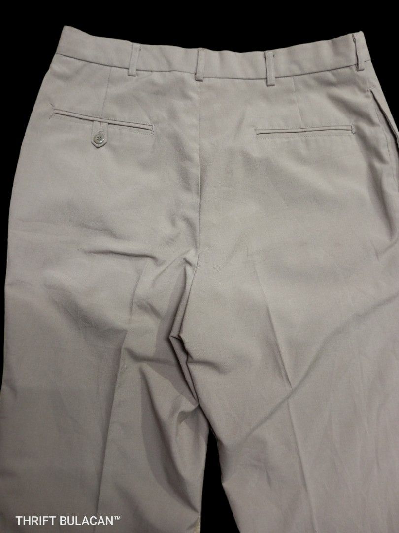 US NAVY KHAKI OFFICERS TROUSER MADE IN U.S.A SIZE: 36R ( 34 ACTUAL) GOOD AS  NEW / NO