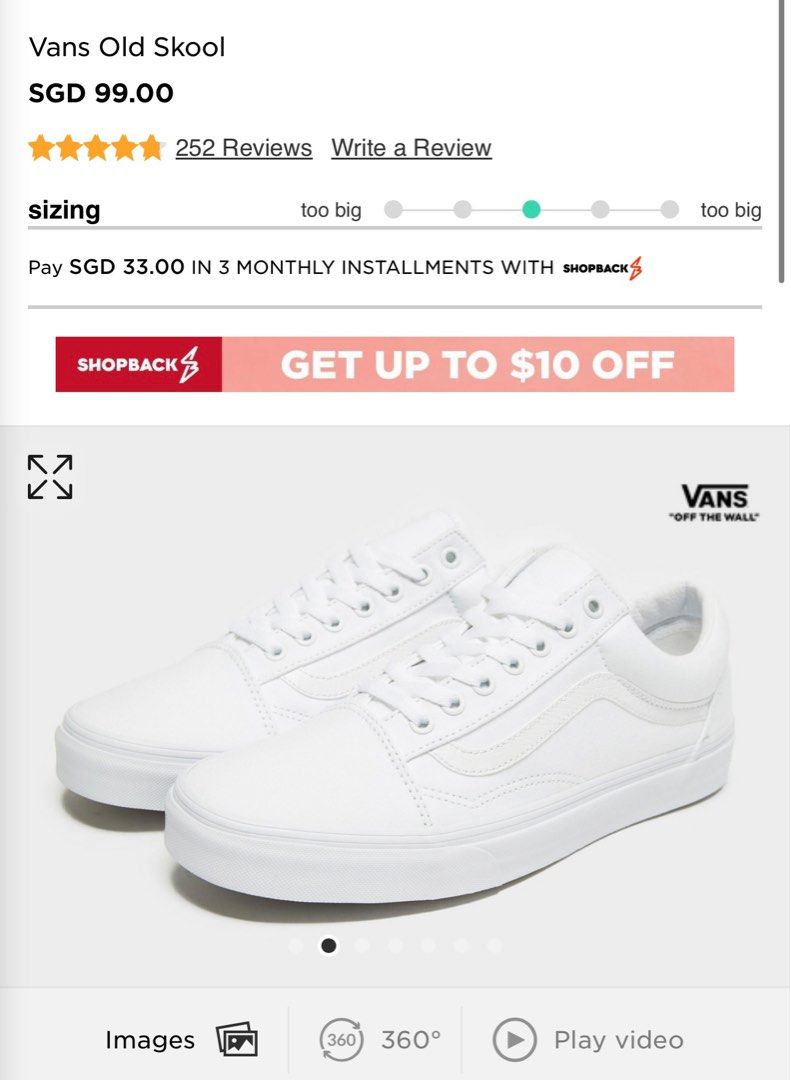 White vans size 3 discount