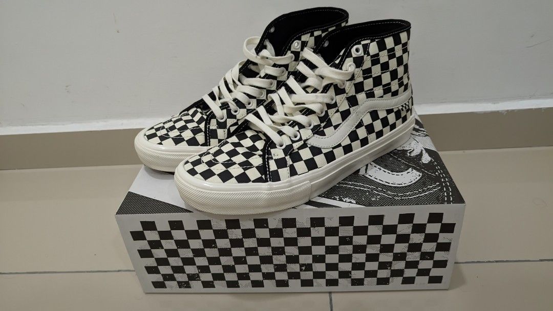 Checker high 2025 top vans