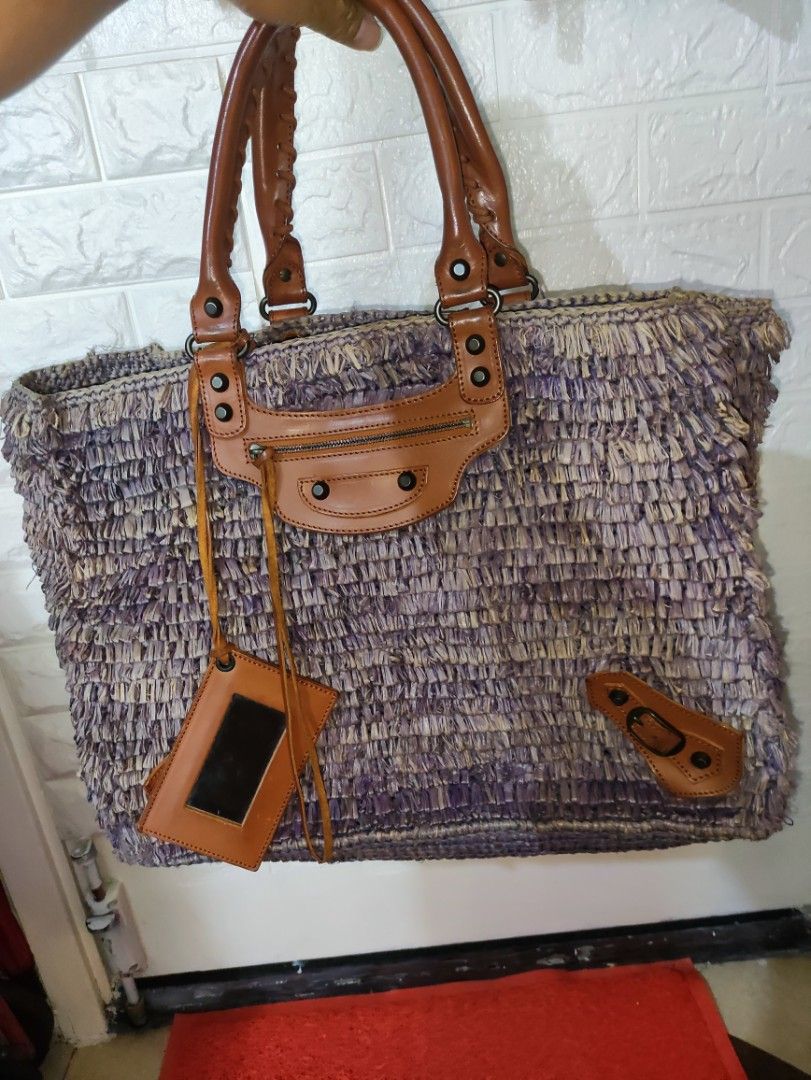 Balenciaga raffia tote clearance