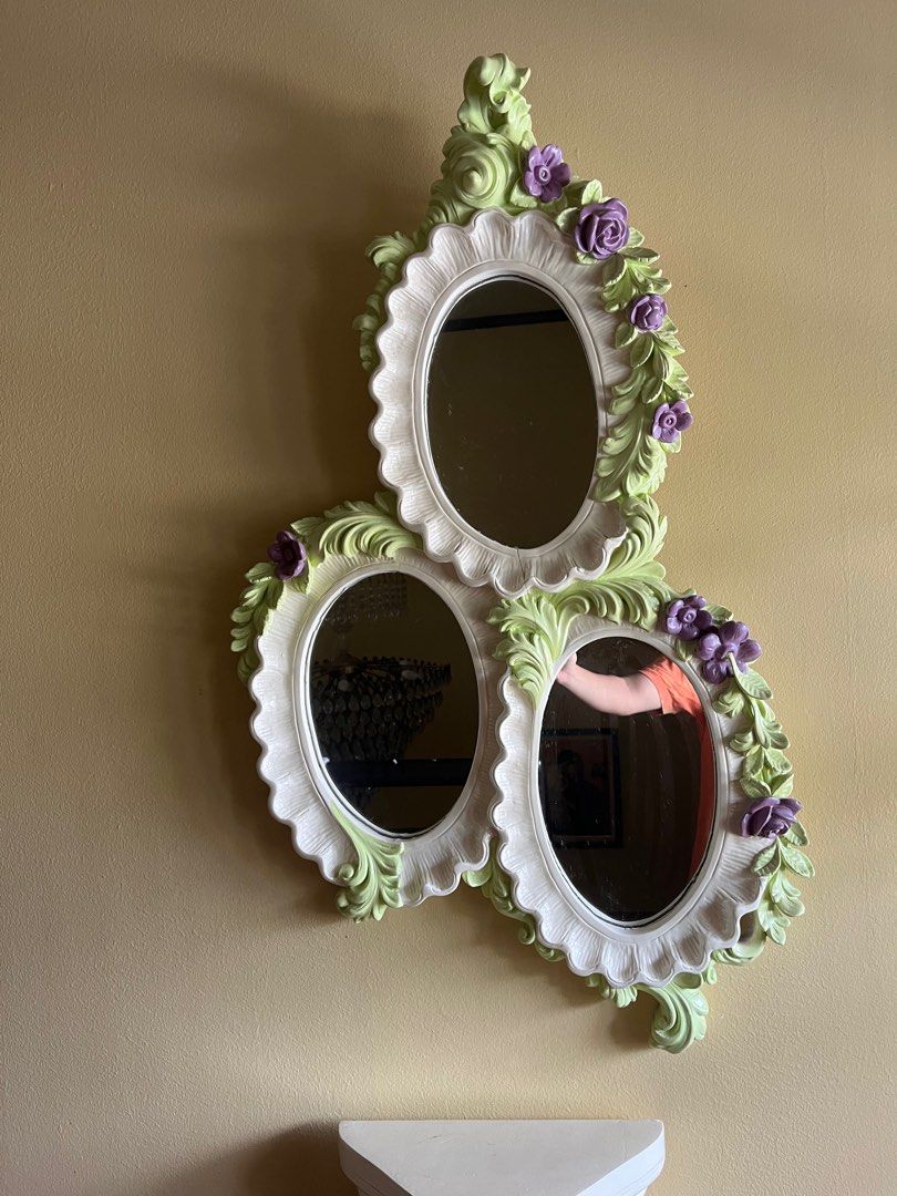 Vintage polychrome mirror and greek column statue (Category: Shelves, Cabinets & Racks) located in Paranaque City. Submitted by Sharkfinds (Listing ID 1251333416, Image 3). Description: For Sale: Vintage polychrome mirror and greek column statue set (4,500) Location: Las piñas.