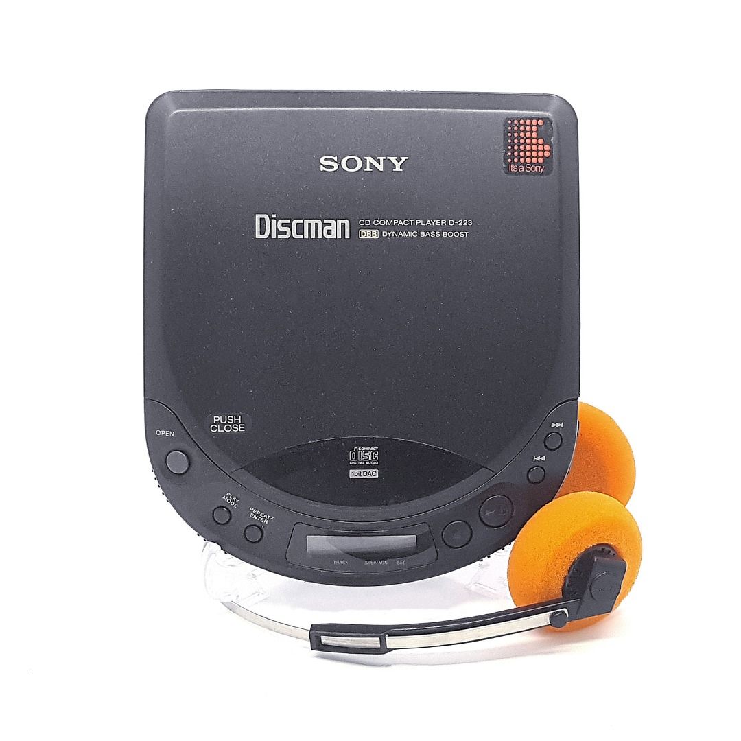 Discman ein portabler CD Player Stock Photo