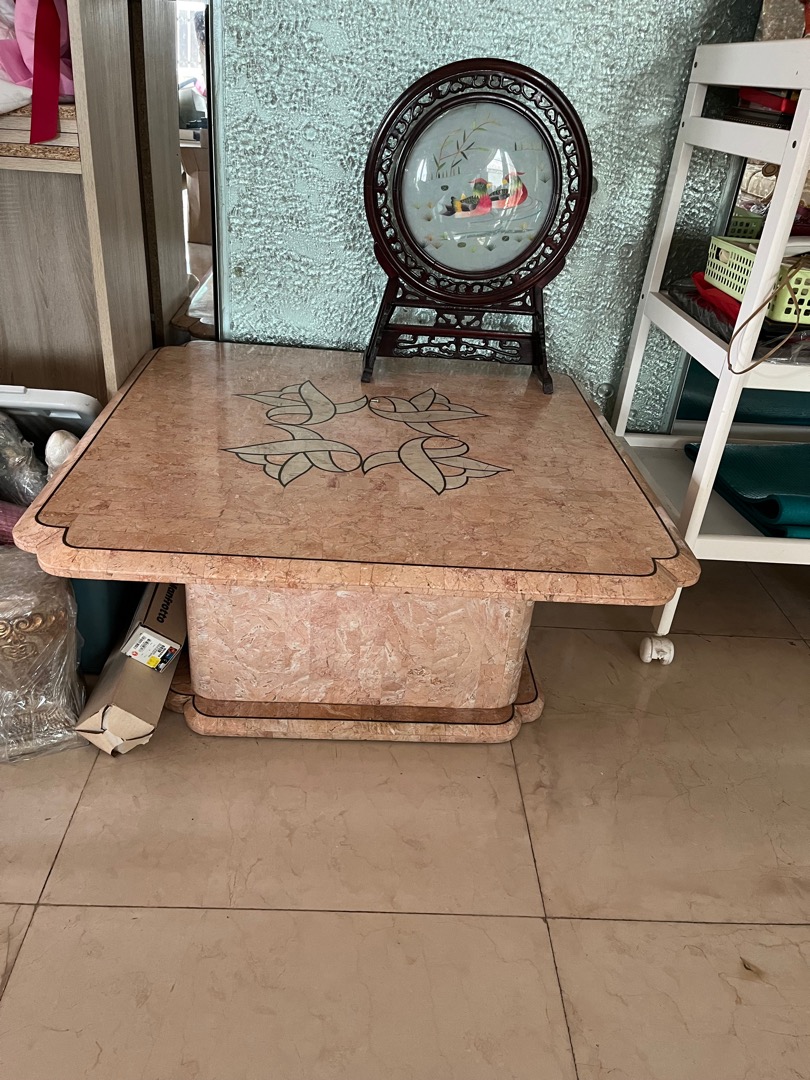 Vintage stone top coffee table