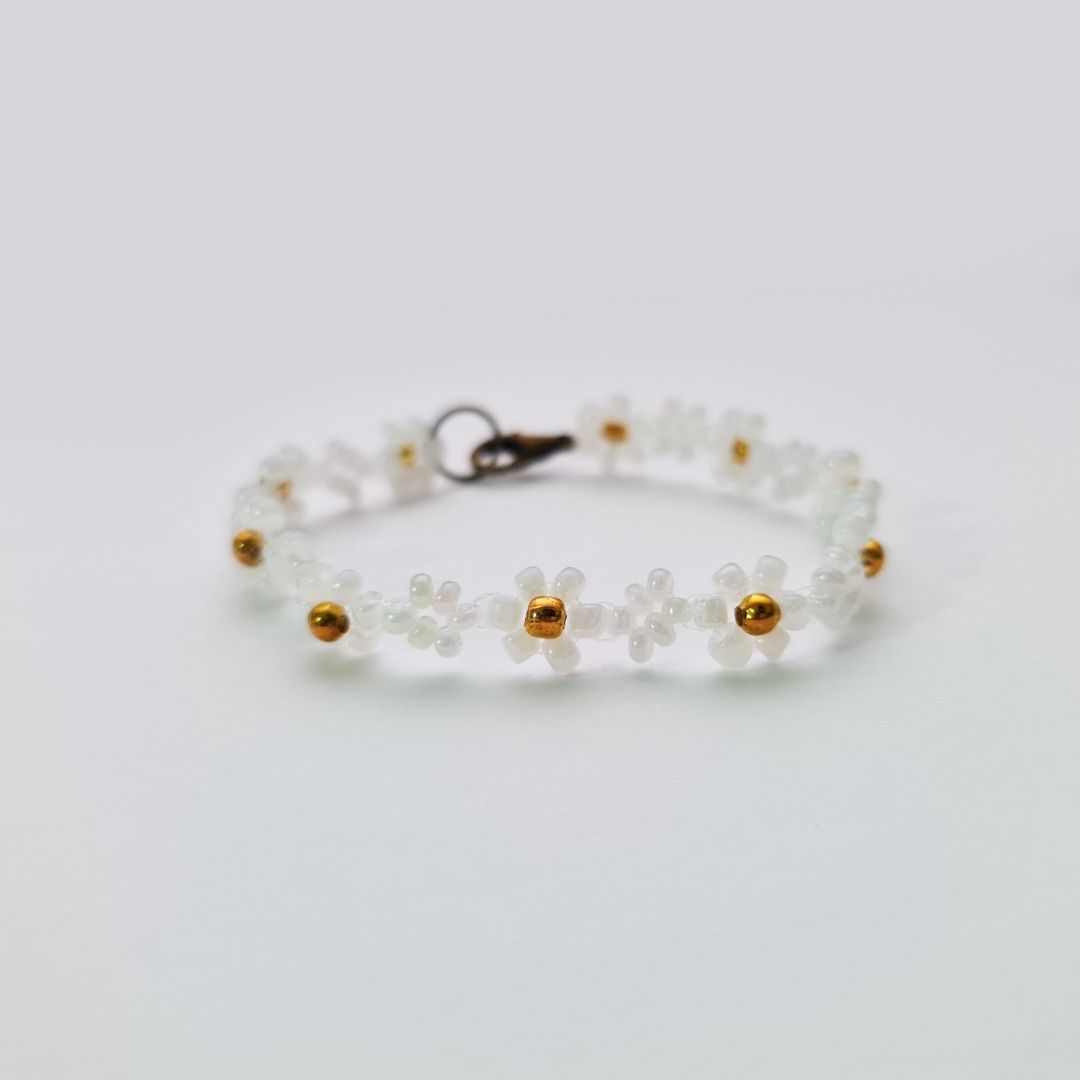 White gold beads best sale
