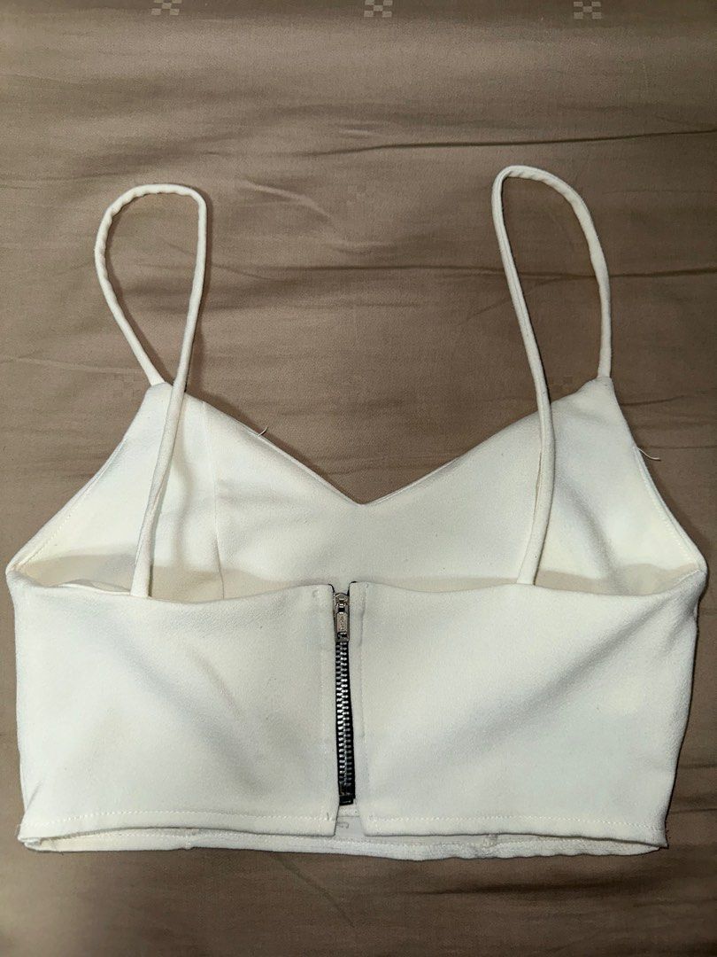 White leather hotsell crop top
