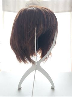 Wig Human Hair Short (Dark Brown)
