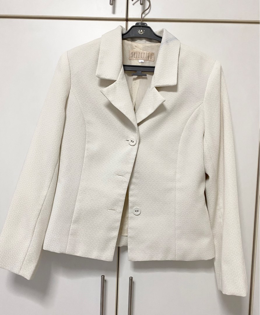 Women s Office Wear Off White Blazer Jacket Women s Fashion