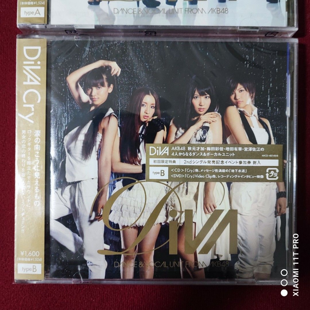 100％new 日版AKB48系DiVA CRY type-A盤+ type-B盤單曲CD+DVD 秋元才加