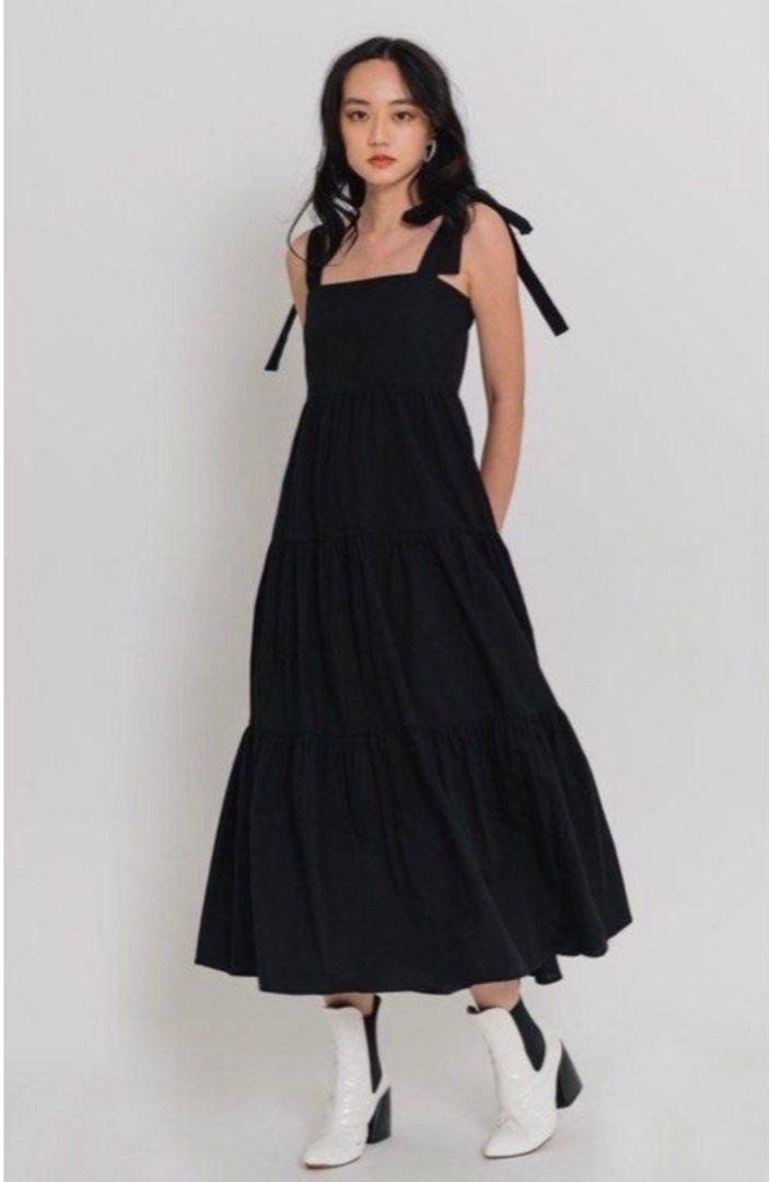 black long sleeve long evening dress Black Chiffon Long Sleeves V-neckline Party Dress, Black Formal Dress