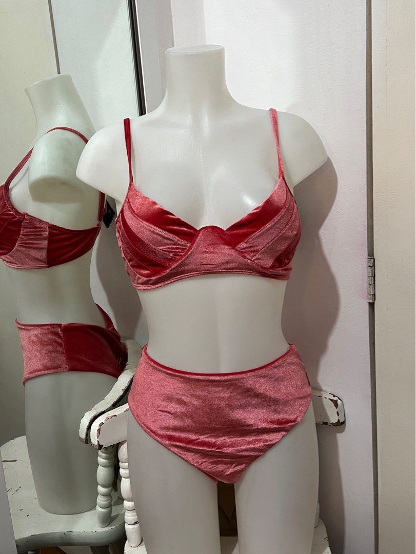 Pink velvet bikini zaful 2025
