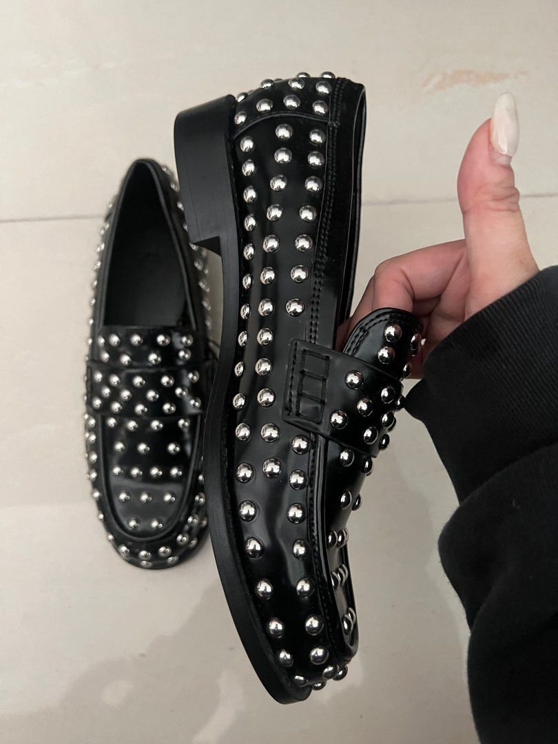 Zara studded hot sale shoes