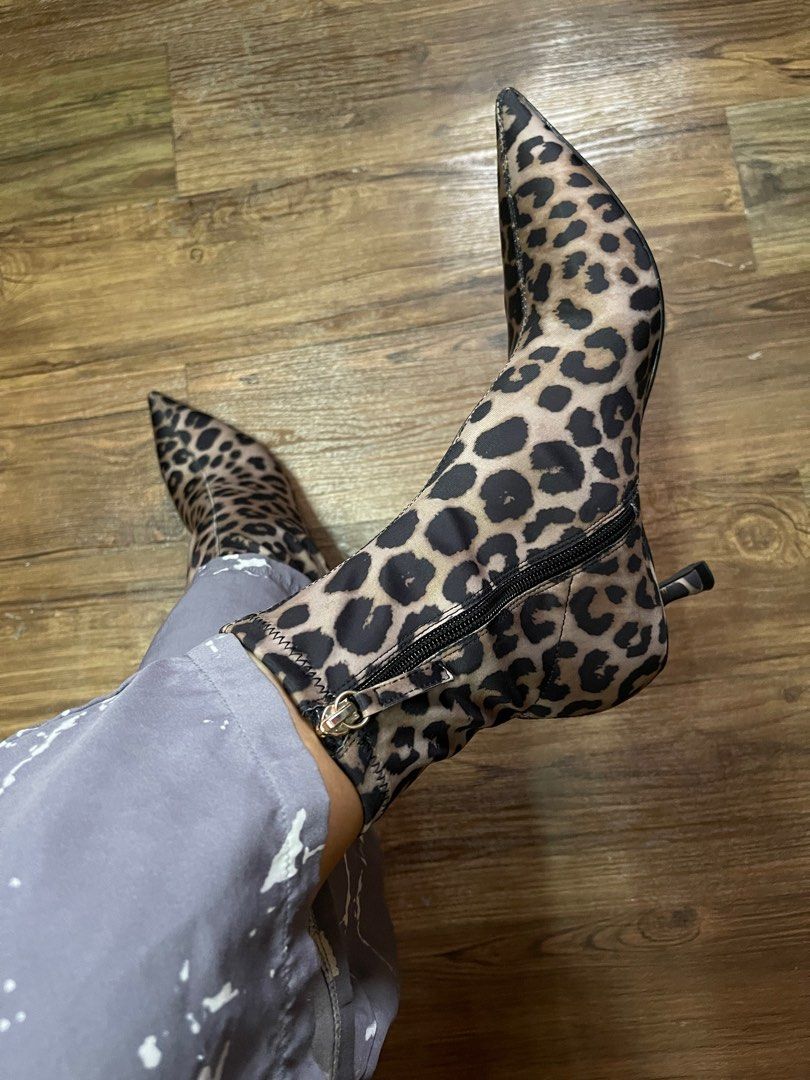 Zara leopard boots, Women's Fashion, Footwear, Boots on